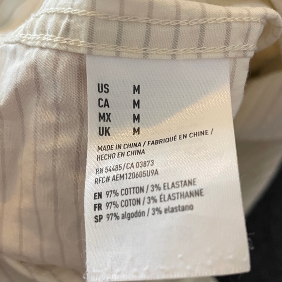 TWO SHIRTS American Eagle Outfitter Classic Fit Stripped Blue and Stripped Tan M - Picture 11 of 11